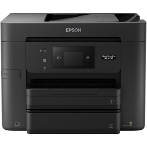 Epson WorkForce Pro WF-4730 Wireless Inkjet Multifunction Printer-Color-Copier/Fax/Scanner-4800x1200 Print-Automatic Duplex Print-30000 Pages Monthly-500 sheets Input-Color Scanner-1200 Optical Scan- Ethernet-Wireless LAN-Apple AirPrint