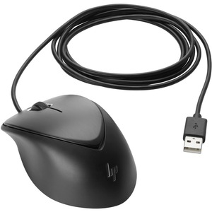 HP USB Premium Mouse - Laser - Cable - Black - USB - 1600 dpi - Scroll Wheel - Symmetrical
