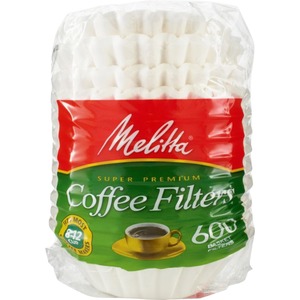 Melitta+Super+Premium+Basket-style+Coffee+Filter+-+Heavyweight%2C+Tear+Resistant%2C+Disposable+-+600+%2F+Pack+-+White