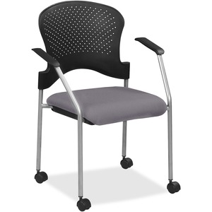 Eurotech+Breeze+Chair+with+Casters+-+Carbon+Fabric%2C+Vinyl+Seat+-+Carbon+Plastic+Back+-+Gray+Frame+-+Four-legged+Base+-+Armrest+-+1+Each
