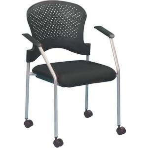 Eurotech+Breeze+Chair+with+Casters+-+Nightfall+Vinyl%2C+Fabric+Seat+-+Nightfall+Plastic+Back+-+Gray+Frame+-+Four-legged+Base+-+Armrest+-+1+Each