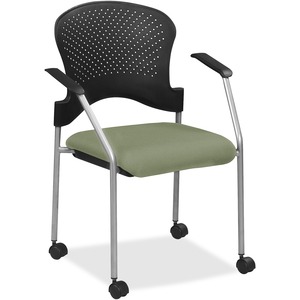 Eurotech+Breeze+Chair+with+Casters+-+Mint+Chocolate+Fabric+Seat+-+Mint+Chocolate+Plastic+Back+-+Gray+Frame+-+Four-legged+Base+-+Armrest+-+1+Each