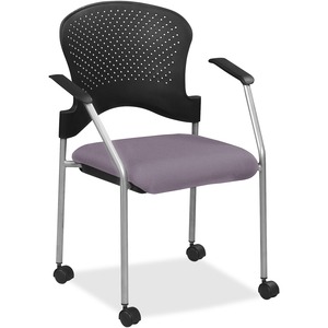 Eurotech+Breeze+Chair+with+Casters+-+Violet+Fabric+Seat+-+Violet+Plastic+Back+-+Gray+Frame+-+Four-legged+Base+-+Armrest+-+1+Each
