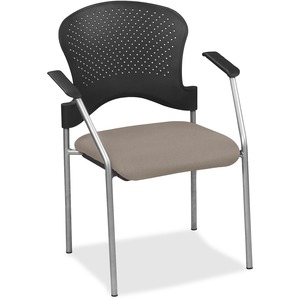 Eurotech Breeze Chair without Casters - Stratus Fabric, Vinyl Seat - Stratus Plastic Back - Gray Frame - Four-legged Base - Armrest - 1 Each