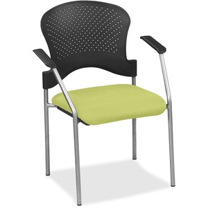 Eurotech+Breeze+Chair+without+Casters+-+Apple+Green+Fabric%2C+Vinyl+Seat+-+Apple+Green+Plastic+Back+-+Gray+Frame+-+Four-legged+Base+-+Armrest+-+1+Each