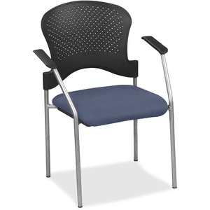 Eurotech+Breeze+Chair+without+Casters+-+Ocean+Fabric%2C+Vinyl+Seat+-+Ocean+Plastic+Back+-+Gray+Frame+-+Four-legged+Base+-+Armrest+-+1+Each