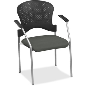 Eurotech+Breeze+Chair+without+Casters+-+Ebony+Fabric+Seat+-+Ebony+Plastic+Back+-+Gray+Frame+-+Four-legged+Base+-+Armrest+-+1+Each