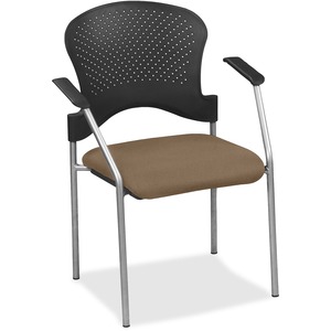 Eurotech+Breeze+Chair+without+Casters+-+Adobe+Fabric+Seat+-+Adobe+Plastic+Back+-+Gray+Frame+-+Four-legged+Base+-+Armrest+-+1+Each