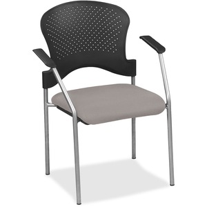 Eurotech Breeze Chair without Casters - Metal Fabric, Vinyl Seat - Metal Plastic Back - Gray Frame - Four-legged Base - Armrest - 1 Each