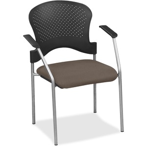 Eurotech+Breeze+Chair+without+Casters+-+Java+Fabric%2C+Vinyl+Seat+-+Java+Plastic+Back+-+Gray+Frame+-+Four-legged+Base+-+Armrest+-+1+Each