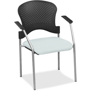 Eurotech Breeze Chair without Casters - Breezy Fabric, Vinyl Seat - Breezy Plastic Back - Gray Frame - Four-legged Base - Armrest - 1 Each