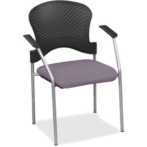 Eurotech+Breeze+Chair+without+Casters+-+Violet+Fabric+Seat+-+Violet+Plastic+Back+-+Gray+Frame+-+Four-legged+Base+-+Armrest+-+1+Each
