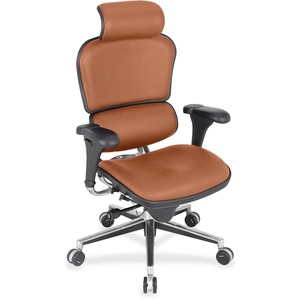 Eurotech Ergohuman Leather Executive Chair - Coral Azalea Fabric, Leather Seat - Coral Azelia Fabric, Leather Back - High Back - 5-star Base - 1 Each