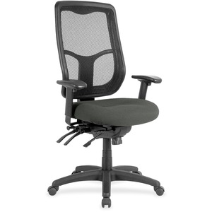 Eurotech Executive Chair - Fabric Seat - High Back - Ebony - 1 Each