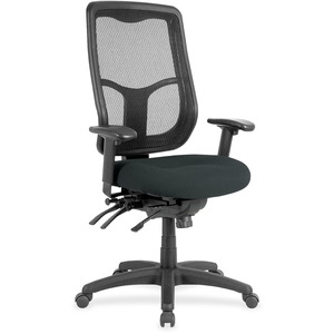 Eurotech+Executive+Chair+-+Fabric+Seat+-+High+Back+-+Black+-+Vinyl+-+1+Each