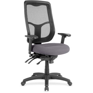 Eurotech Executive Chair - Fabric Seat - High Back - Carbon - Vinyl - 1 Each