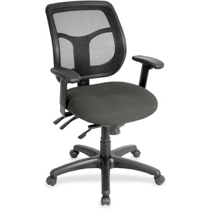 Eurotech Apollo Multi-Function Task Chair - Ebony Fabric Seat - 5-star Base - Armrest - 1 Each