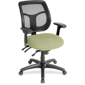 Eurotech Apollo Multi-Function Task Chair - Sage Fabric, Vinyl Seat - 5-star Base - Armrest - 1 Each