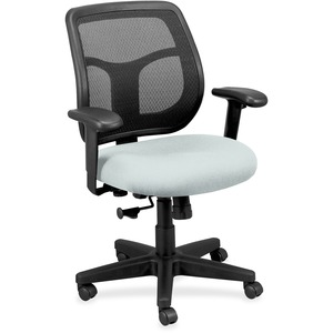 Eurotech Apollo Mid-back Task Chair - Breezy Vinyl, Fabric Seat - Mid Back - 5-star Base - 1 Each