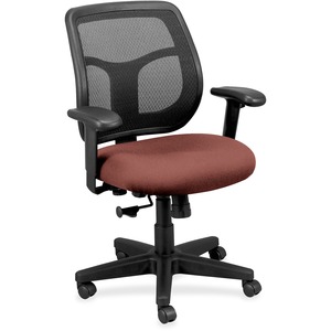 Eurotech Apollo Mid-back Task Chair - Cordovan Vinyl, Fabric Seat - Mid Back - 5-star Base - 1 Each