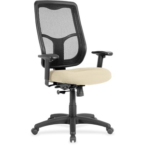 Eurotech Apollo High Back Synchro Task Chair - Metal Fabric, Vinyl Seat - High Back - 5-star Base - 1 Each