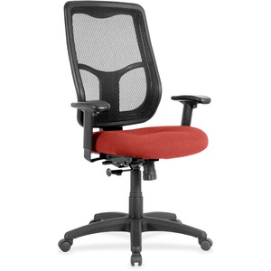 Eurotech Apollo High-back with Ratchet Back - Red Rock Fabric, Vinyl Seat - High Back - 5-star Base - 1 Each