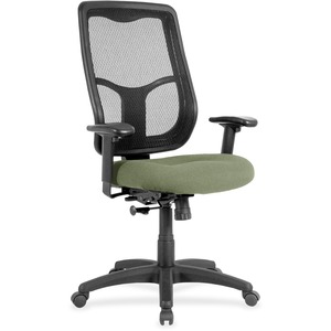 Eurotech Apollo High-back with Ratchet Back - Mint Chocolate Fabric Seat - High Back - 5-star Base - 1 Each