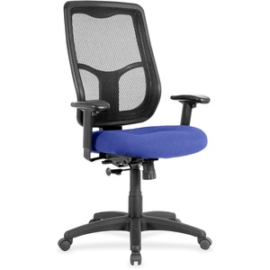 Eurotech Apollo High-back with Ratchet Back - Cobalt Fabric Seat - High Back - 5-star Base - 1 Each