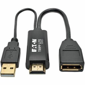 Tripp Lite by Eaton 4K HDMI to DisplayPort Active Adapter Video Converter with USB Power HDMI to DisplayPort (M/F) 4K 30Hz 6-in. (15.24 cm)