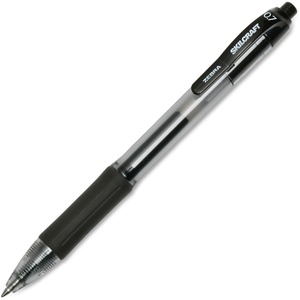 SKILCRAFT%C2%AE+Zebra+Medium+Point+Retractable+Gel+Pen+-+Medium+Pen+Point+-+Retractable+-+Black+Ink+-+Water+Based+-+Clear%2C+Black+Barrel+-+1+Dozen