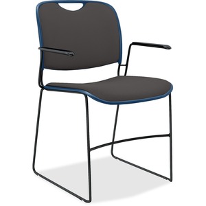 United Chair Upholstered Stack Chair With Arms - Carbon - 2 Each