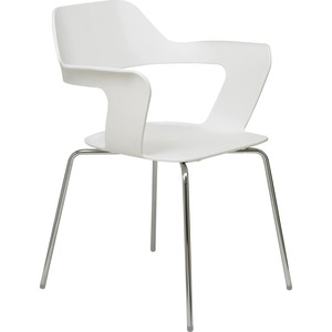 KFI+Julep+Poly+Chair-Red+-+Chrome+Tubular+Steel+Frame+-+Four-legged+Base+-+White+-+Fiberglass+Reinforced+Polypropylene+-+1+Each