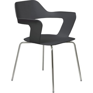 KFI+Julep+Poly+Chair-Red+-+Chrome+Tubular+Steel+Frame+-+Four-legged+Base+-+Black+-+Fiberglass+Reinforced+Polypropylene+-+1+Each