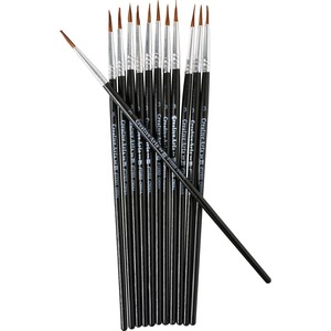 CLI+Water+Color+Brush+-+12+Brush%28es%29+-+0.50%26quot%3B+Bristle+-+No.+3+Hardwood+-+Aluminum+Ferrule