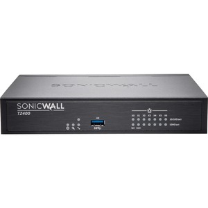 SonicWall TZ400 Network Security/Firewall Appliance - 7 Port - 10/100/1000Base-T - Gigabit Ethernet - DES, 3DES, MD5, SHA-1, AES (128-bit), AES (192-bit), AES (256-bit) - 7 x RJ-45 - Desktop - TAA Compliant