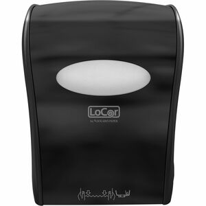 LoCor+Mechanical+Hands-Free+Roll+Dispenser+-+Touchless+Dispenser+-+10%26quot%3B+Height+x+12.4%26quot%3B+Width+x+16.8%26quot%3B+Depth+-+Black+-+Hands-free%2C+Key+Lock+-+1+Each