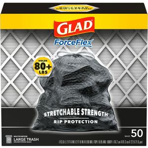 Glad+ForceFlexPlus+Drawstring+Large+Trash+Bags+-+Large+Size+-+30+gal+Capacity+-+30%26quot%3B+Width+x+32.01%26quot%3B+Length+-+0.90+mil+%2823+Micron%29+Thickness+-+Drawstring+Closure+-+Black+-+1Box+-+50+Per+Box+-+Garbage%2C+Indoor%2C+Outdoor%2C+Home%2C+Office%2C+Restaurant%2C+Commercial