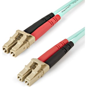 StarTech.com Aqua OM4 Duplex Multimode Fiber - 2m / 6 ft - 100 Gb - 50/125 - OM4 Fiber - LC to LC Fiber Patch Cable - 6.6 ft Fiber Optic Network Cable for Network Device, Transceiver - First End: 2 x LC Male Network - Second End: 2 x LC Male Network - 100