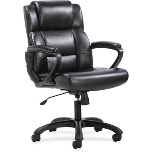 Sadie+Mid-Back+Executive+Chair+-+Black+Seat+Color+-+SofThread+Leather+Seat+Material+-+Black+Back+Color+-+SofThread+Leather+Back+Material+-+Mid+Back+-+5-star+Base+-+1+Each