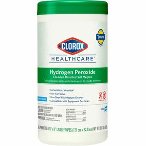 Clorox+Healthcare+Hydrogen+Peroxide+Cleaner+Disinfectant+Wipes+-+95+%2F+Canister+-+1+Each+-+Pre-moistened%2C+Disinfectant%2C+Deodorize%2C+Anti-bacterial+-+White