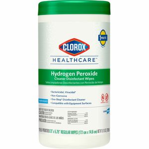 Clorox+Healthcare+Hydrogen+Peroxide+Cleaner+Disinfectant+Wipes+-+155+%2F+Canister+-+1+Each+-+Pre-moistened%2C+Disinfectant%2C+Deodorize%2C+Anti-bacterial+-+White