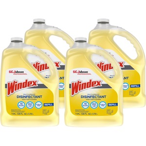 Windex%C2%AE+Multi-Surface+Disinfectant+Sanitizer+Cleaner+-+128+fl+oz+%284+quart%29Bottle+-+4+%2F+Carton+-+Disinfectant%2C+Residue-free%2C+Anti-bacterial+-+Yellow