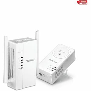 TRENDnet Wi-Fi Everywhere Powerline 1200 AV2 Dual-Band AC1200 Wireless Access Point Kit, Includes 1 x TPL-430AP And 1 x TPL-423E, 3 x Gigabit Ports, Easy Installation, White, TPL-430APK