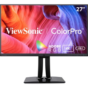 ViewSonic VP2785-4K 27-Inch Premium IPS 4K Monitor with Advanced Ergonomics, ColorPro 99%A AdobeRGB Rec 709, 14-bit 3D LUT, Eye Care, 65W USB C, HDMI, DP for Home and Office