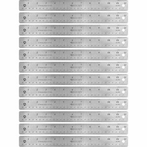 Westcott+Stainless+Steel+Rulers+-+12%26quot%3B+Length+1%26quot%3B+Width+-+1%2F16%2C+1%2F32+Graduations+-+Metric%2C+Imperial+Measuring+System+-+Stainless+Steel+-+12+%2F+Box+-+Stainless+Steel