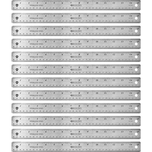 Westcott+Stainless+Steel+Rulers+-+15%26quot%3B+Length+x+1%26quot%3B+Width+-+1%2F16%2C+1%2F32+Graduations+-+Metric%2C+Imperial+Measuring+System+-+Stainless+Steel+-+Stainless+Steel+-+12+%2F+Box