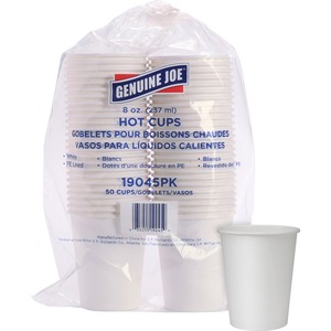 Genuine+Joe+8+oz+Disposable+Hot+Cups+-+50.0+%2F+Pack+-+5+%2F+Bundle+-+White+-+Polyurethane+-+Hot+Drink%2C+Hot+Drink%2C+Beverage
