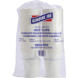 Genuine+Joe+12+oz+Disposable+Hot+Cups+-+50.0+%2F+Pack+-+5+%2F+Bundle+-+White+-+Polyurethane+-+Hot+Drink%2C+Beverage