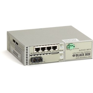 Black Box T1/E1 Multiplexor with Fiber Extender - Multimode, 5-Km, Dual SC, 4-Port