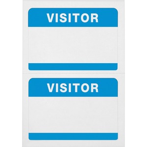 Advantus+Self-Adhesive+Visitor+Badges+-+Visitor+-+2+1%2F4%26quot%3B+Height+x+3+1%2F2%26quot%3B+Width+-+Removable+Adhesive+-+Rectangle+-+White%2C+Blue+-+100+%2F+Box